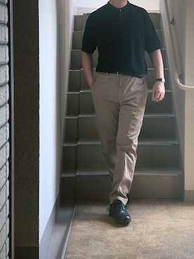「MUJI Labo（ムジラボ）のアイテム（ポロシャツ）」を使った、shinさん（メンズ・172cm・40代）の夏コーディネート