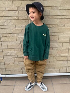 「ARCH & LINE（アーチアンドライン）のアイテム」を使った、3taさん（キッズ・120cm）の秋コーディネート