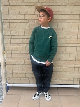 「ARCH & LINE（アーチアンドライン）のアイテム」を使った、3taさん（キッズ・120cm）の秋コーディネート