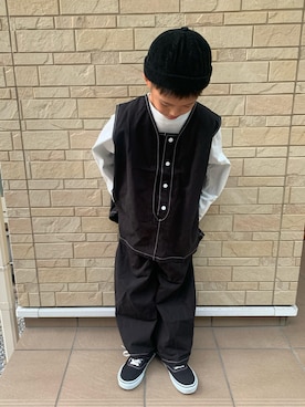 「ARCH & LINE（アーチアンドライン）のアイテム」を使った、3taさん（キッズ・120cm）の秋コーディネート