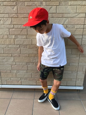 「COOLなこのコが仲間入り」｜「アイテム（スリッポン）」を使った、3taさん（キッズ・120cm）の夏コーディネート