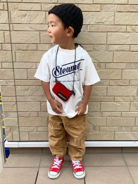 「JIPPON（ジポン）のアイテム」を使った、3taさん（キッズ・120cm）の秋コーディネート