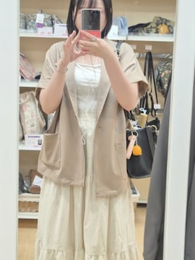 「アイテム（テーラードジャケット、ベージュ系）」を使った、ゆぃかさん（レディース・155cm）の秋コーディネート