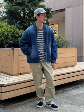「アイテム（Tシャツ/カットソー）」を使った、ひりゅうさん（メンズ・167cm）の秋コーディネート