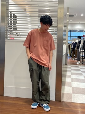 「ITEMS URBANRESEARCH（アイテムズ アーバンリサーチ）のアイテム（Tシャツ/カットソー）」を使った、ひりゅうさん（メンズ・167cm）の夏コーディネート