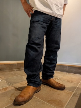 「FULLCOUNT（フルカウント）のアイテム」を使った、粕さん（メンズ・174cm）の秋コーディネート