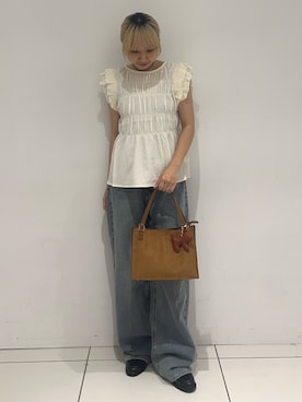 「SENSE OF PLACE by URBAN RESEARCH（センスオブプレイスバイアーバンリサーチ）のアイテム（スリッポン）」を使った、kokoroさん（レディース・161cm）の夏コーディネート