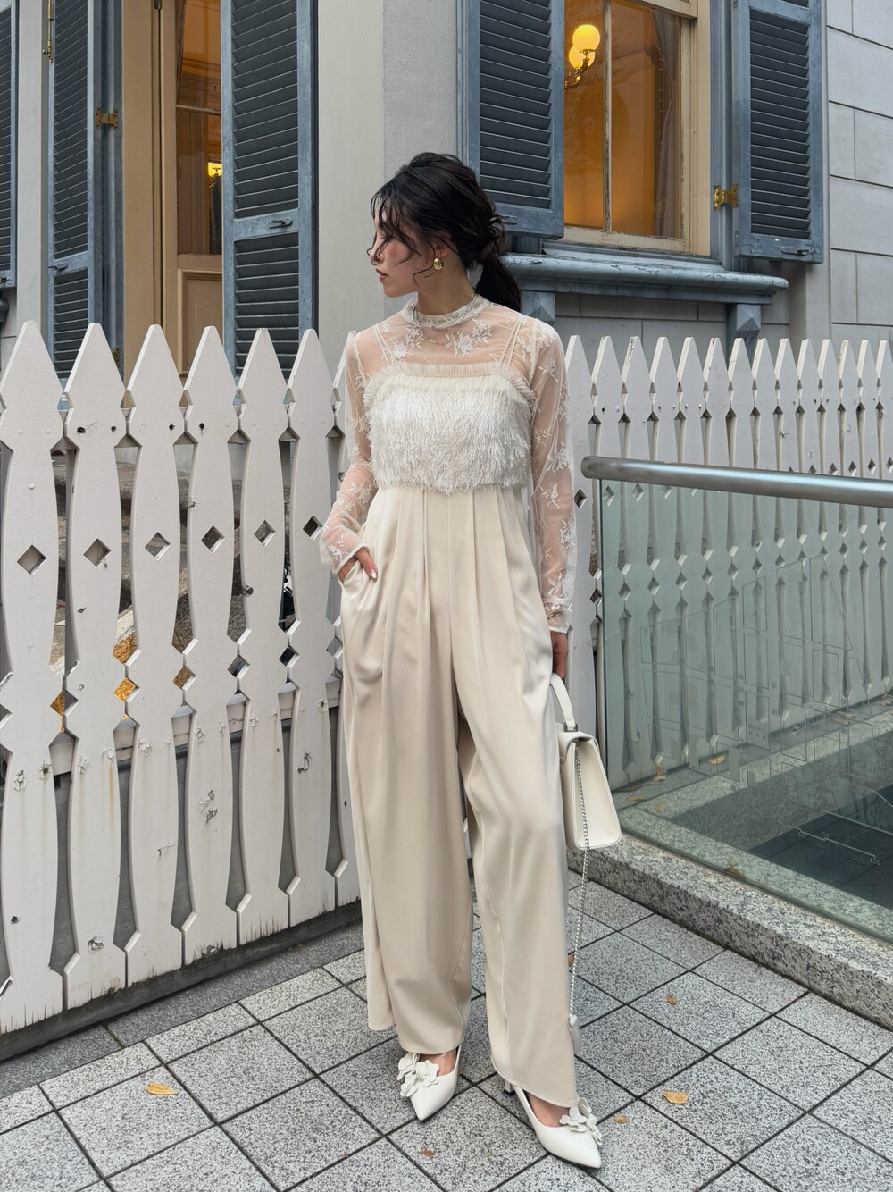 LE'RURE（リルアー）の「Feather cami pants dress（パンツドレス