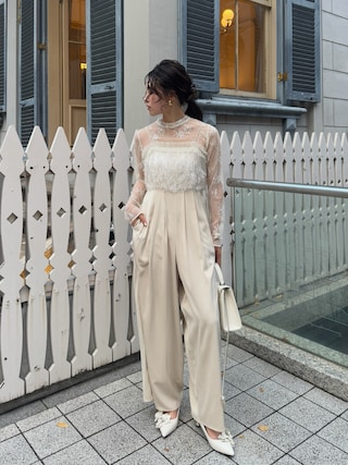 LE'RURE（リルアー）の「Feather cami pants dress（パンツドレス