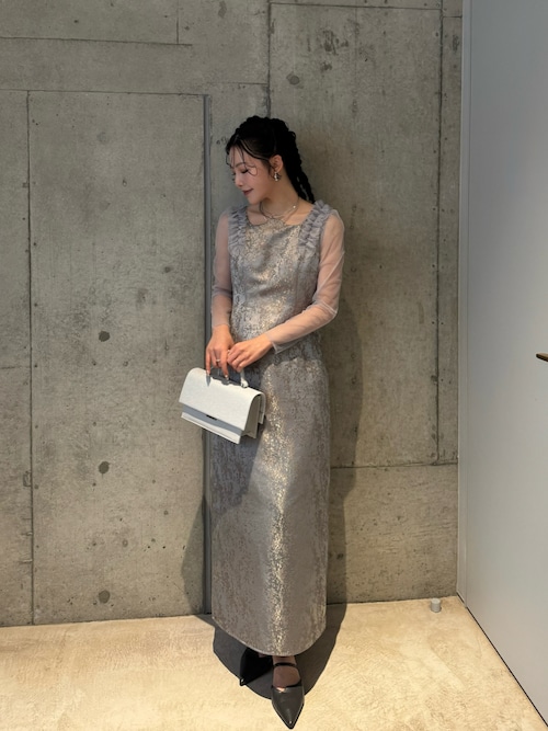 LE'RURE ドレス Shouder frill jacquard dress : ZOZOTOWN Yahoo!店
