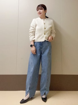「UNTITLED（アンタイトル）の【日本製・本革】Comfit Dresser Pumps（コンフィットドレッサーパンプス）（パンプス、ブラック系）」を使った、Atsumiさん（レディース・158cm）の秋コーディネート