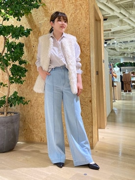 「UNTITLED（アンタイトル）の【日本製・本革】Comfit Dresser Pumps（コンフィットドレッサーパンプス）（パンプス、ブラック系）」を使った、Atsumiさん（レディース・158cm）の夏コーディネート