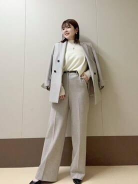 「UNTITLED（アンタイトル）の【日本製・本革】Comfit Dresser Pumps（コンフィットドレッサーパンプス）（パンプス、ブラック系）」を使った、Atsumiさん（レディース・158cm）の秋コーディネート