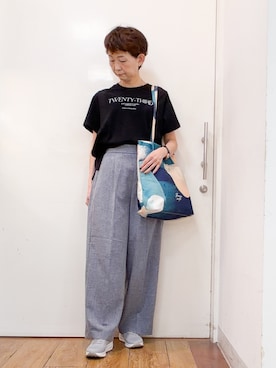 「SHOO・LA・RUE（シューラルー）のアイテム（トートバッグ）」を使った、みぃさん（レディース・159cm）の夏コーディネート