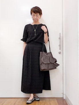 「SHOO・LA・RUE（シューラルー）のアイテム（トートバッグ）」を使った、みぃさん（レディース・159cm）の夏コーディネート