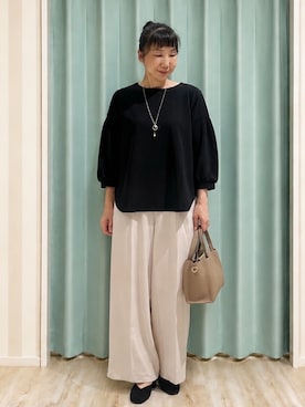 「SHOO・LA・RUE（シューラルー）のアイテム（その他パンツ）」を使った、まつみさん（レディース・162cm）の秋コーディネート