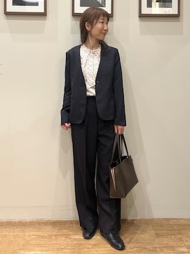 「SHOO・LA・RUE（シューラルー）の【軽い】コインローファー（パンプス、ブラック系）」を使った、まつみさん（レディース・162cm）の秋コーディネート