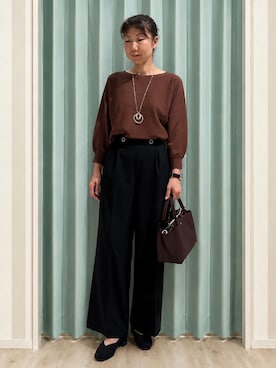 「SHOO・LA・RUE（シューラルー）のアイテム（その他パンツ）」を使った、まつみさん（レディース・162cm）の秋コーディネート