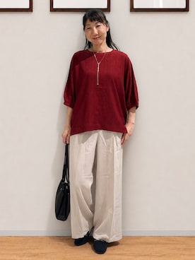 「SHOO・LA・RUE（シューラルー）のアイテム（その他パンツ）」を使った、まつみさん（レディース・162cm）の秋コーディネート