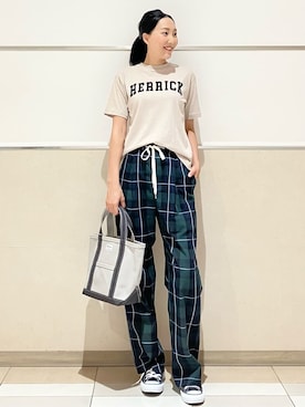 「ORCIVAL（オーシバル）のアイテム（トートバッグ）」を使った、erikoさん（レディース・165cm）の夏コーディネート