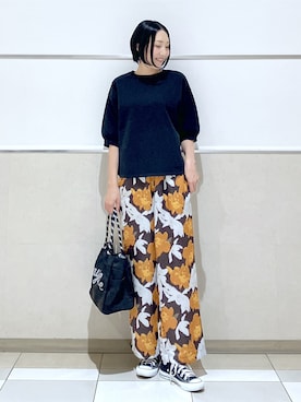 「アイテム（その他パンツ、オレンジ系）」を使った、erikoさん（レディース・165cm）の夏コーディネート