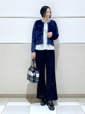 「Dessin（デッサン）の【洗える/7色展開/XS-L】バックヘンリーミニ裏毛 長袖（Tシャツ/カットソー、グレー系）」を使った、erikoさん（レディース・165cm）の秋コーディネート