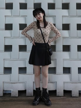 「EMODA（エモダ）のアイテム」を使った、かぁまなちゃんさん（レディース・162cm）の春コーディネート