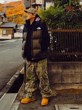 「アイテム（ダウンベスト）」を使った、wsbchaps hiroさん（メンズ・165cm）の秋コーディネート