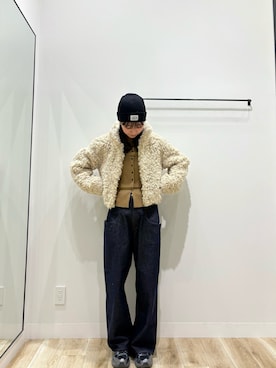 「ファーコート」｜「アイテム（その他アウター）」を使った、MIKUさん（レディース・168cm）の冬コーディネート