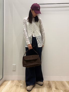 「KBF（ケイビーエフ）のアイテム（カーディガン/ボレロ）」を使った、MIKUさん（レディース・168cm）の秋コーディネート