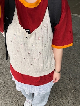 「しまむら（シマムラ）のアイテム（スウェットパンツ、グレー系）」を使った、neinen54さん（レディース・154cm）の夏コーディネート