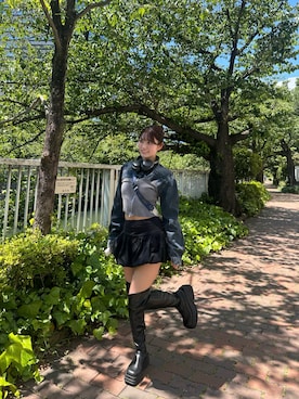 「アイテム（ヘッドフォン/イヤホン、ブラック系）」を使った、babyyucchanさん（レディース・158cm）の秋コーディネート