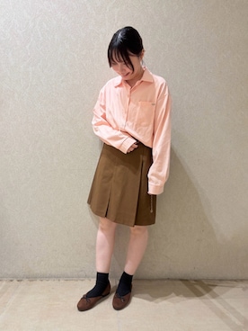 「Launa lea（ラウナレア）の【26秋冬】レースパイピングリボンバレエシューズ(B1616,B1616A,B1616C)（Ballet shoes、ブラウン系）」を使った、Lana leaさん（レディース・161cm）の秋コーディネート