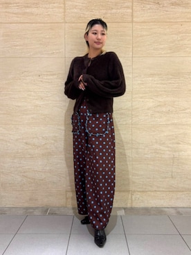 「Launa lea（ラウナレア）の【26秋冬】レースアップリボンブーツ(0639)（Boots、ブラック系）」を使った、Lana leaさん（レディース・161cm）の秋コーディネート