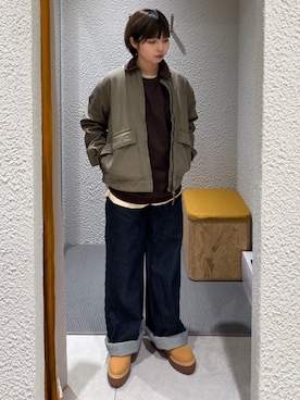 「アイテム（その他アウター）」を使った、linさん（レディース・160cm）の秋コーディネート