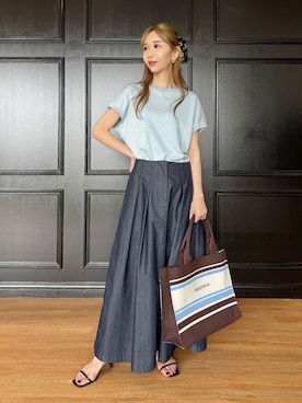 「DRESSTERIOR（ドレステリア）のアイテム（Tシャツ/カットソー）」を使った、natsukiさん（レディース・160cm）の夏コーディネート
