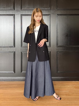 「DRESSTERIOR（ドレステリア）のアイテム（Tシャツ/カットソー）」を使った、natsukiさん（レディース・160cm）の夏コーディネート