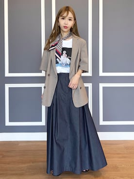 「DRESSTERIOR（ドレステリア）のアイテム（Tシャツ/カットソー）」を使った、natsukiさん（レディース・160cm）の夏コーディネート