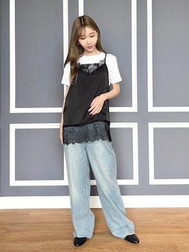 「DRESSTERIOR（ドレステリア）のアイテム（Tシャツ/カットソー）」を使った、natsukiさん（レディース・160cm）の夏コーディネート