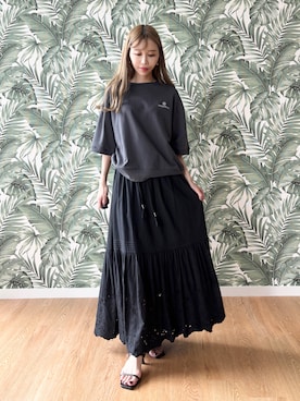 「DRESSTERIOR（ドレステリア）のアイテム（Tシャツ/カットソー）」を使った、natsukiさん（レディース・160cm）の夏コーディネート