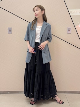 「DRESSTERIOR（ドレステリア）のアイテム（Tシャツ/カットソー）」を使った、natsukiさん（レディース・160cm）の夏コーディネート