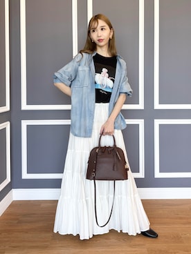「DRESSTERIOR（ドレステリア）のアイテム（Tシャツ/カットソー）」を使った、natsukiさん（レディース・160cm）の夏コーディネート