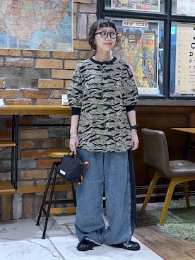 「niko and...（ニコアンド）のアイテム（ローファー）」を使った、おやぶさん（レディース・157cm）の夏コーディネート
