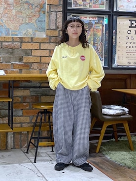 「niko and...（ニコアンド）のサーモント調光サングラス（サングラス、その他）」を使った、おやぶさん（レディース・157cm）の秋コーディネート