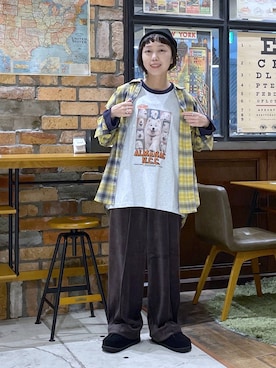 「niko and...（ニコアンド）のアイテム（シャツ/ブラウス）」を使った、おやぶさん（レディース・157cm）の秋コーディネート