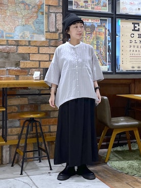 「niko and...（ニコアンド）のアイテム（ニットキャップ/ビーニー）」を使った、おやぶさん（レディース・157cm）の秋コーディネート