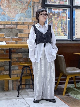 「niko and...（ニコアンド）のアイテム（シャツ/ブラウス）」を使った、おやぶさん（レディース・157cm）の秋コーディネート