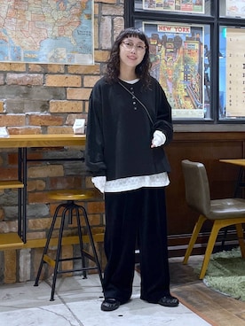「アイテム（スウェット）」を使った、おやぶさん（レディース・157cm）の秋コーディネート