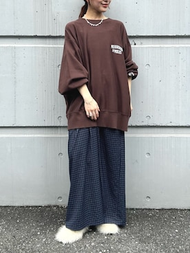鈴木知華さん(レディース・155cm)の秋コーディネート