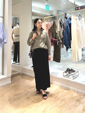 「NOLLEY’S（ノーリーズ）のキルティングミニショルダー（ショルダーバッグ、ブラック系）」を使った、nolmitoさん（レディース・153cm）の夏コーディネート